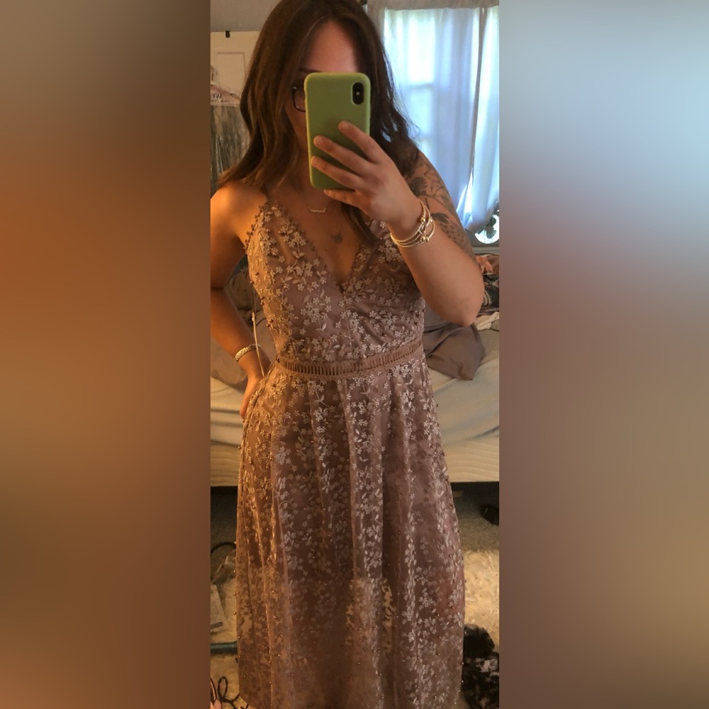 Aqua Embroidered Maxi Dress